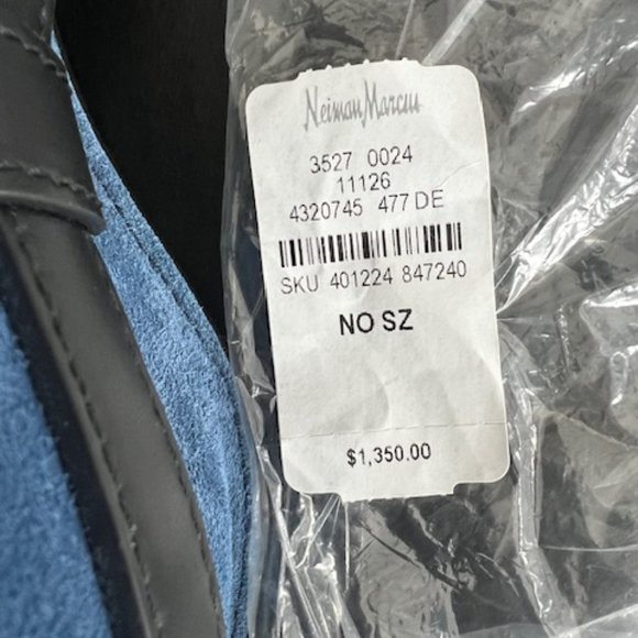 Brand New With Tags Chloe Marcie Cross Body Saddle Blue Suede Bag - Picture 2 of 13